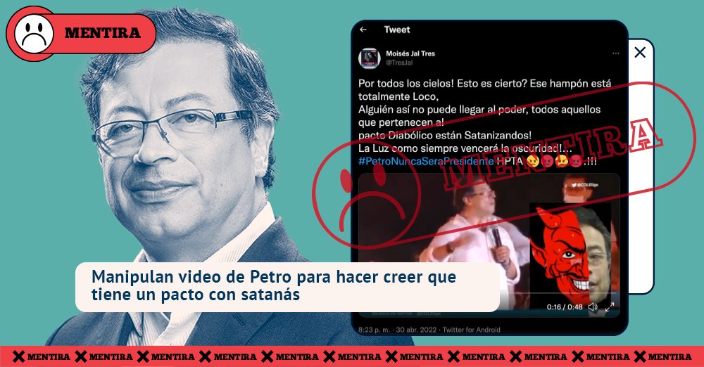 Manipulan video de Petro para hacer creer que tiene un pacto con satanás - REDCHEQ