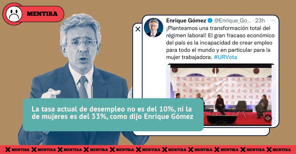 Enrique Gómez cifras sobre desempleo en Colombia