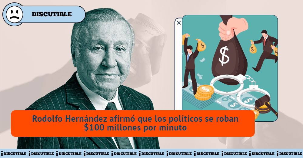 Rodolfo Hernández y cifras sobre corrupción en Colombia
